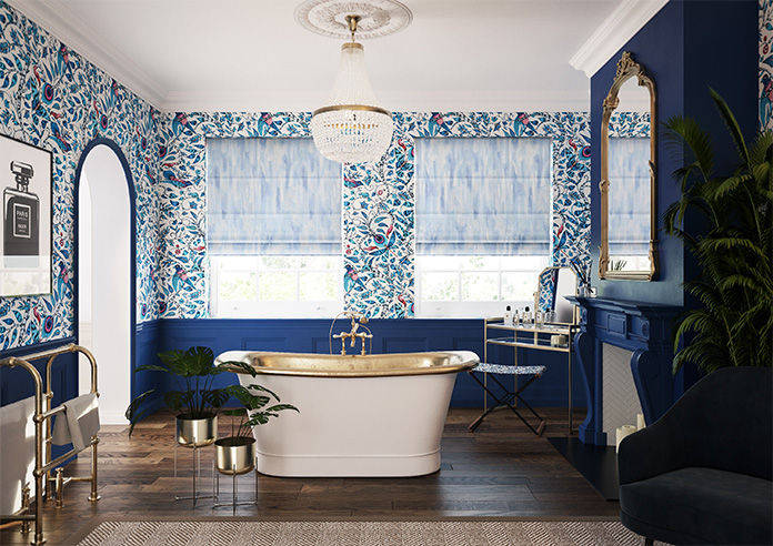 Waterfall, Azure - Motorised Roman Blind - Image 8